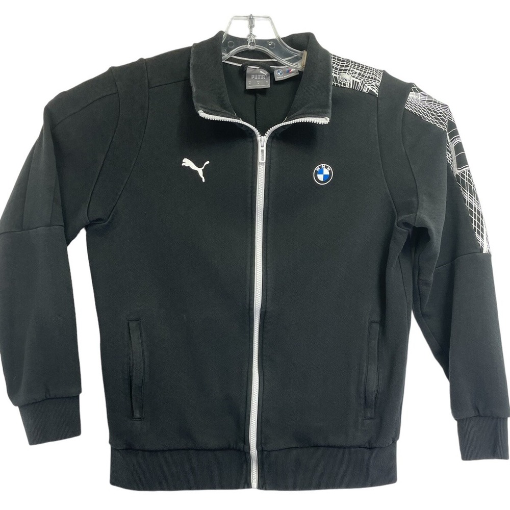 Bmw Motorsport /Puma Womens Sz Small Black‎ Full Zip Jacket (AA5) EUC